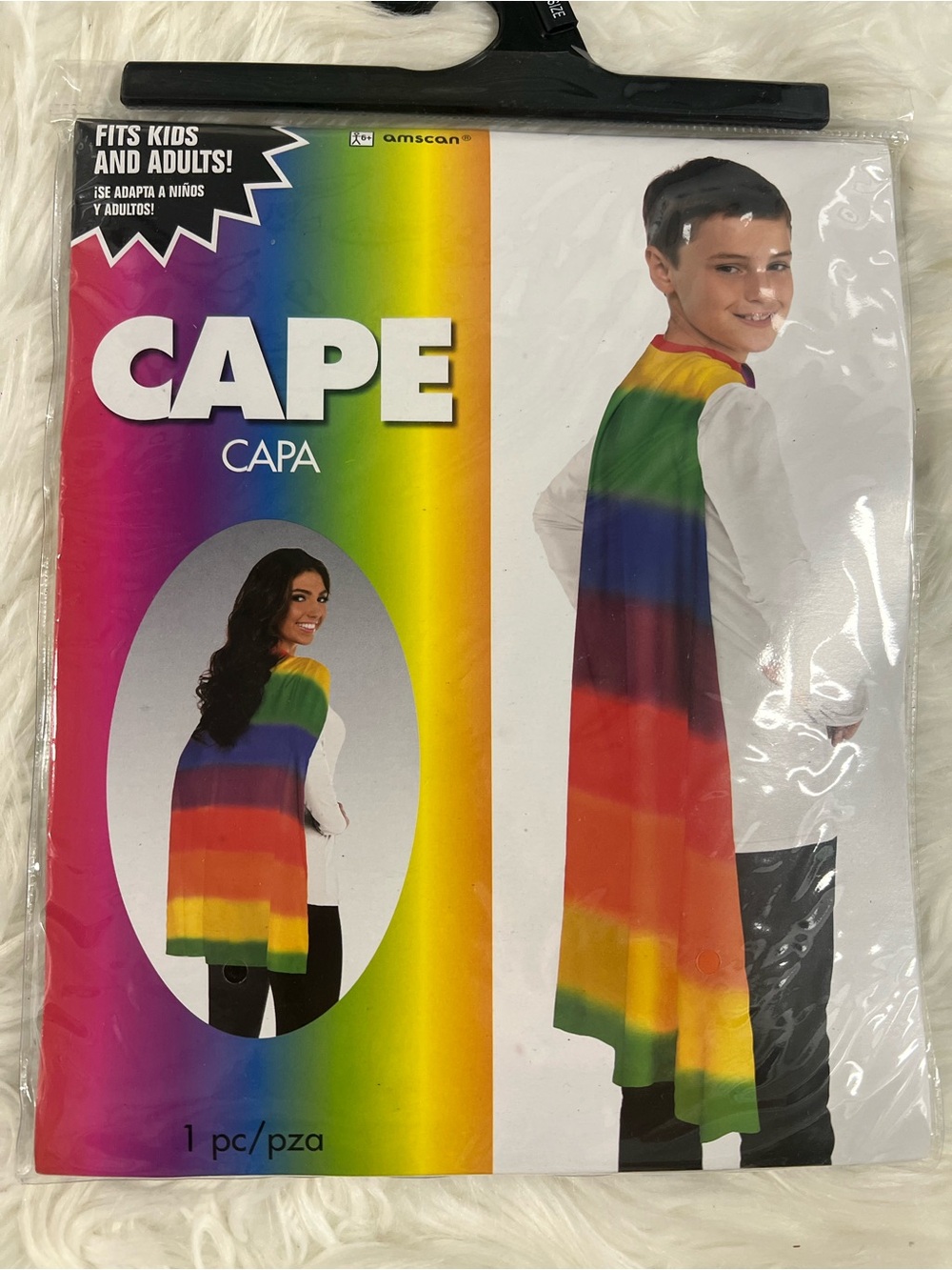 Rainbow Striped Cape - Pride parade costume accessory Multicolor NEW Halloween